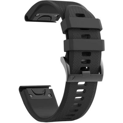 Браслет для Garmin Fenix 5S - Garmin Fenix 5S Plus - Garmin Descent Mk2S - Силикон Черный 20 мм QuickFit Phonillico®
