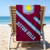 1pc Aston Villa Beach Towel, Beach and Seaside Swimming Pool Equipment, Fashion Pattern, Rectangular, Travel Essentials