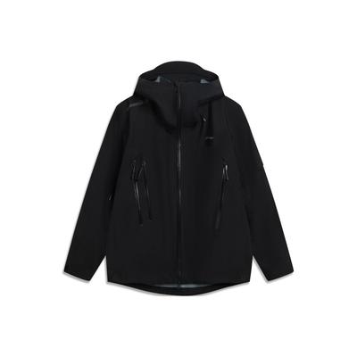 Li Ning Outdoor CF Водонепроницаемая куртка с капюшоном на молнии, удобная, универсальная, однотонная, повседневная, простая ветровка, унисекс, верхняя одежда AEMV047-5