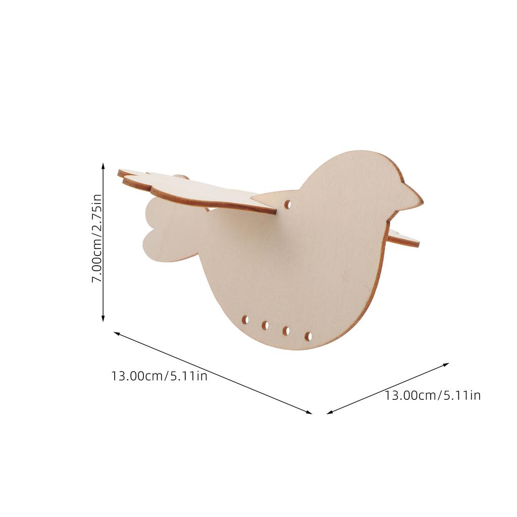 1 Set Diy Wind Chime Kit Painting Crafts Making Wind Chimes Bird Shaped Wood Craft Windchime Wind Bell Garden Hanging Decoration