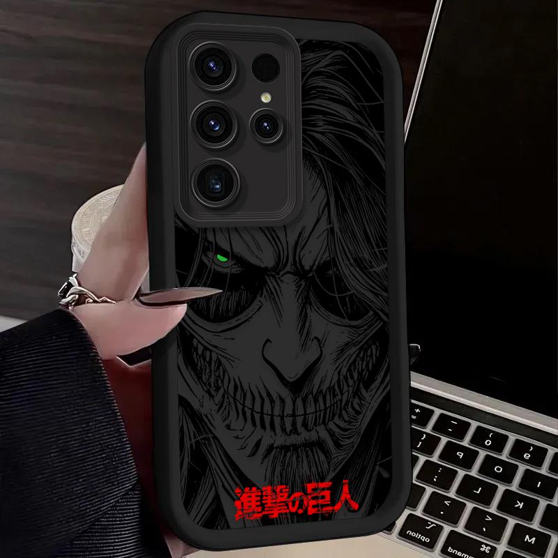 Attack on Titan Anime Giant Case For Samsung Galaxy S24 S23 S25 Ultra S22 S21 Plus FE A56 A36 A26 A16 A06 A15 A25 A35 A55 5G