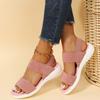 Women's Knit Elastic Cloth Wedge Sandals Slip On Lightweight Walking Sandals Women Plus Size Comfortable Summer Shoes Woman