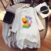 Japanese Cartoon Trendy Cute Printed Short Sleeve Tshirt Round Neck Soft Tshirt Womens Oversized Loose Half Sleeve Top