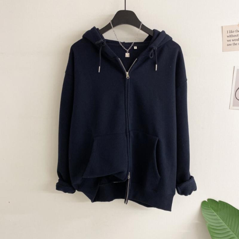 Honey J Unisex Loose Fit Hoodie Zip Up 4color Delbonin