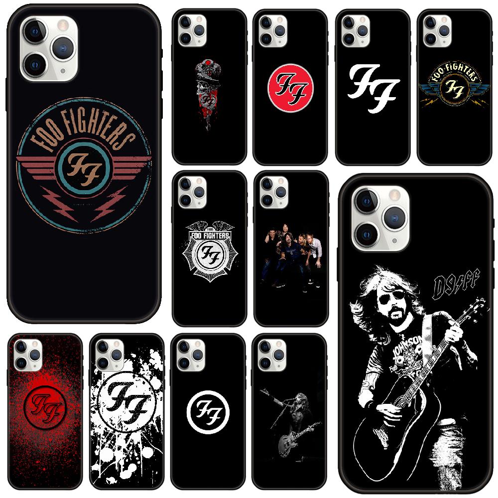 Phone Case For IPhone 12 Mini 11 Pro XR X MAX SE XS 5 6 6S 7 8 E Plus Black Cover Funda Luxury Bumper Silicone FOO FIGHTERS