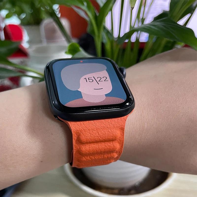 Новый ремешок FineWoven для Apple Watch Band 44 мм, 40 мм, 45 мм, 49 мм, 41 мм, оригинальный браслет с магнитной петлей iWatch Series 9 8 SE 7 Ultra 2