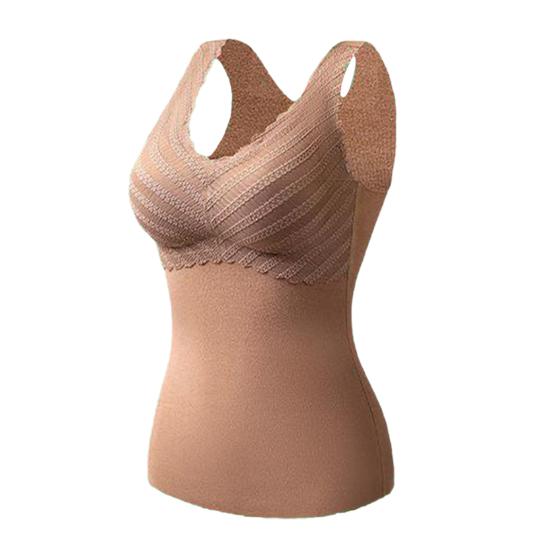 Жилет с V-образным вырезом без рукавов с нагрудными вкладышами, нижнее белье, жилет, бесшовный, бархатная подкладка