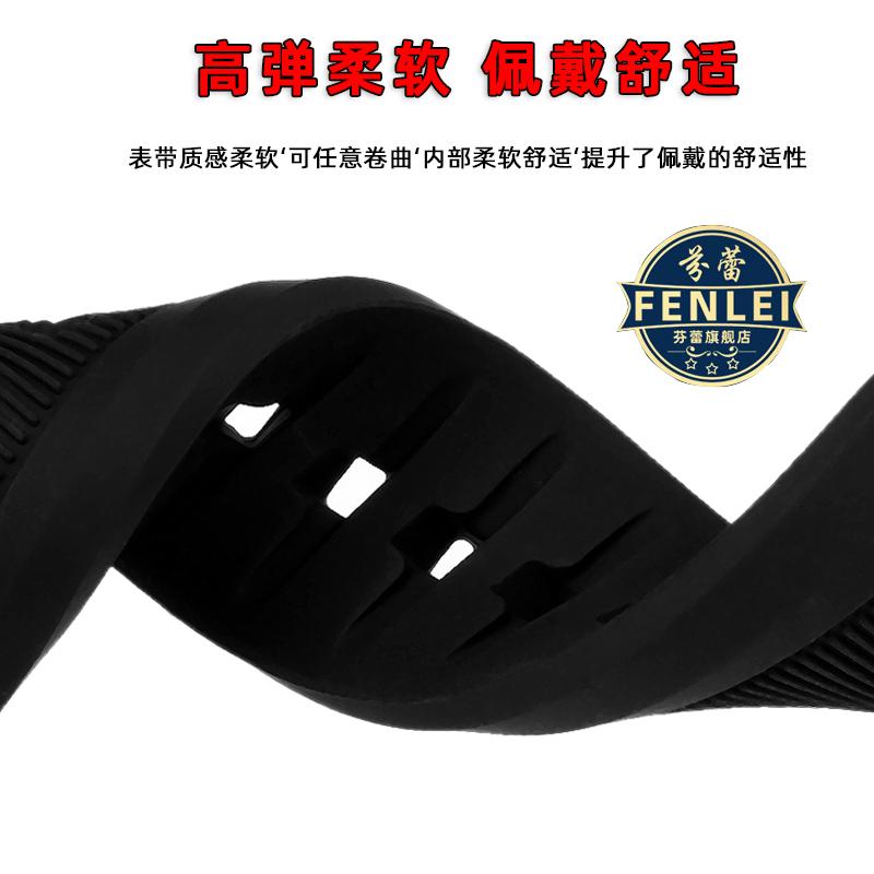 For Seven Friday Q1 M1 P3 Black Sports Butterfly Buckle Bracelet Waterproof Silicone Rubber Watch Strap Men 26mm 28mm Watchband