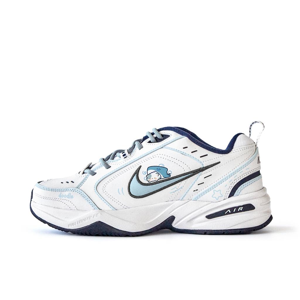 Nike Air Monarch 4 Нескользящие Износостойкие Низкие Массивные Кроссовки Унисекс Белый Синий 415445-102 (Команда746-)