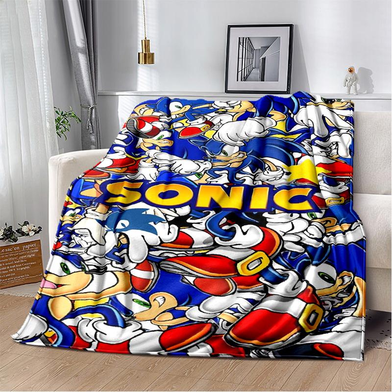 Модная фланелевая одеяло-плед S-Sonic Мультяшная Игровая мягкая теплая для спальни гостиной кровати путешествий кемпинга пикника подарок ребенку