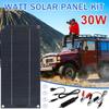 30W Solar Panel 12V Portable RV Waterproof Photovoltaic Charger Kit Car Anti-loss Trickle Polycrystalline Silicon