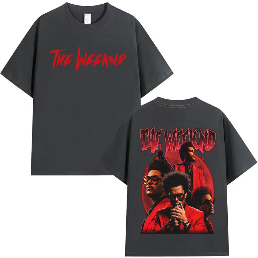 Поп-певец Артист The Weeknd Двусторонний Принт Футболка Мужская Одежда Футболка Эстетичная Хлопковая Футболка С Коротким Рукавом Свободная Уютная Футболка