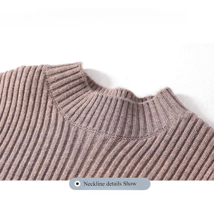 Женский длинный утолщенный свитер осень-зима свободный свитер для женщин среднего и пожилого возраста с полувысоким воротом и подкладкой для мам, модная рубашка, топы