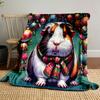 Christmas Guinea Pig with Festive Ornaments print blanket soft and cozy perfect for the living room bed sofa or a nap,gift