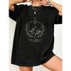 Oversized T Shirt Black Velaris City Of Starlight Cosmic Mountain And Moon Design For Casual Wear And Street Style