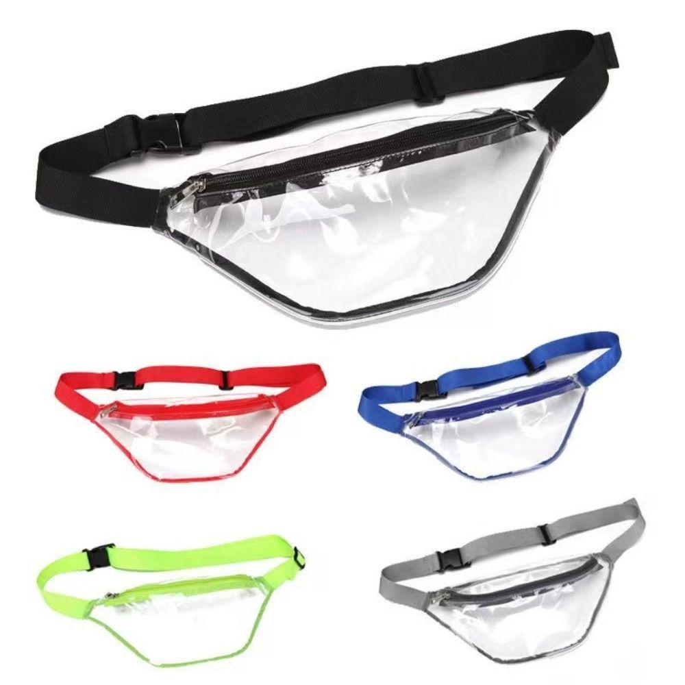 Waterproof Transparent Waist Bag Water-Sprinkling Festival Half Moon Belt Bag PVC Chest Bag Banana Storage Bag Shoulder Bag