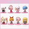 Adorable 8 Piece Sitting Rem And Ram Figure Set From Re Life In A Different World From Zero