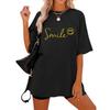 Женская свободная футболка с коротким рукавом и круглым вырезом, напечатанная буквами