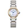 Photovoltaic Watch Waterproof Warm Gold Silver ROUND Collection Lily of the Valley White Simple [Citizen] Eco-Drive EM1136-87D Women's