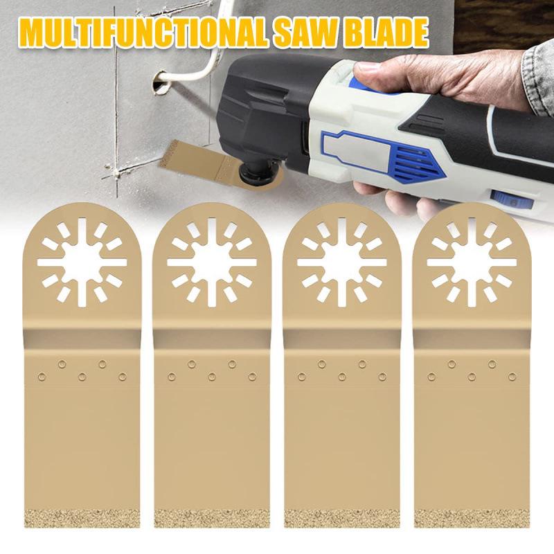 4-Piece Carbide Oscillating Saw Blades for Cutting Brick, Cement, and Grout