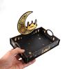 Organizer Star Moon Ramadan Wooden Tray Handmade Funny Middle Dessert Container Detachable Food Holder Islamic Muslim Party