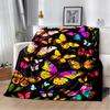 Fantasy Butterfly Flower Cartoon Blanket,Soft Throw Blanket for Home Living Room Bedroom Bed Sofa Couch Picnic Travel Office
