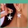 Fresh Style Summer Starfish Earrings With Alloy Shell Accents For Women Beach Accessory