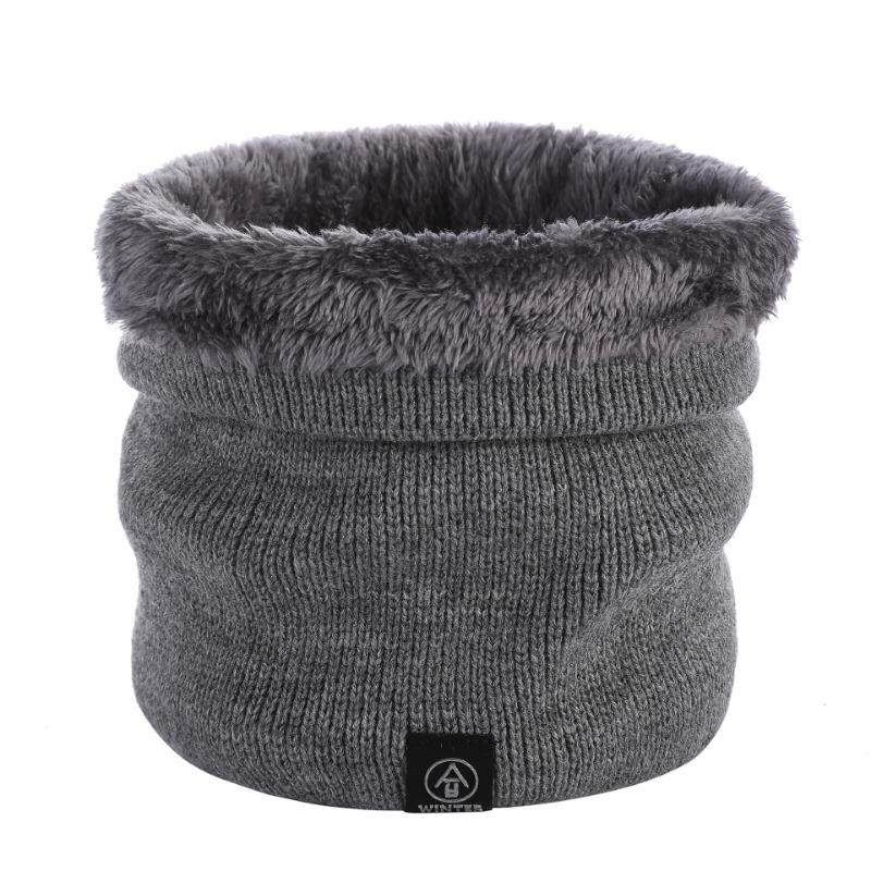 Autumn and Winter New Solid Color Pullover Warm Neck Cover Couple Knitted Wool Scarf Winter Scarf