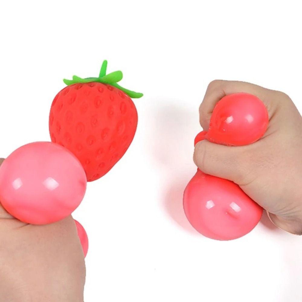 Fruit Ball Strawberry Squeeze Toy Strawberry Fruit Ball Pinch Music Toys  Children Toys