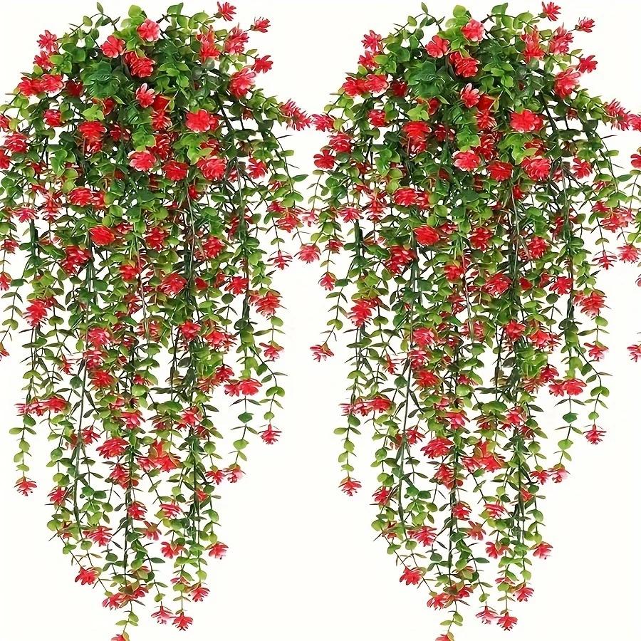 3 шт., Искусственные подвесные растения, Искусственное подвесное растение, Искусственная зелень из листьев эвкалипта, Лоза, Уличные УФ-стойкие пластиковые растения