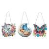 3Pcs Acrylic Butterfly Dragonfly Fairy Diamond Painting Ornaments Diamond Painting Hanging Pendant for Garden Window Decor