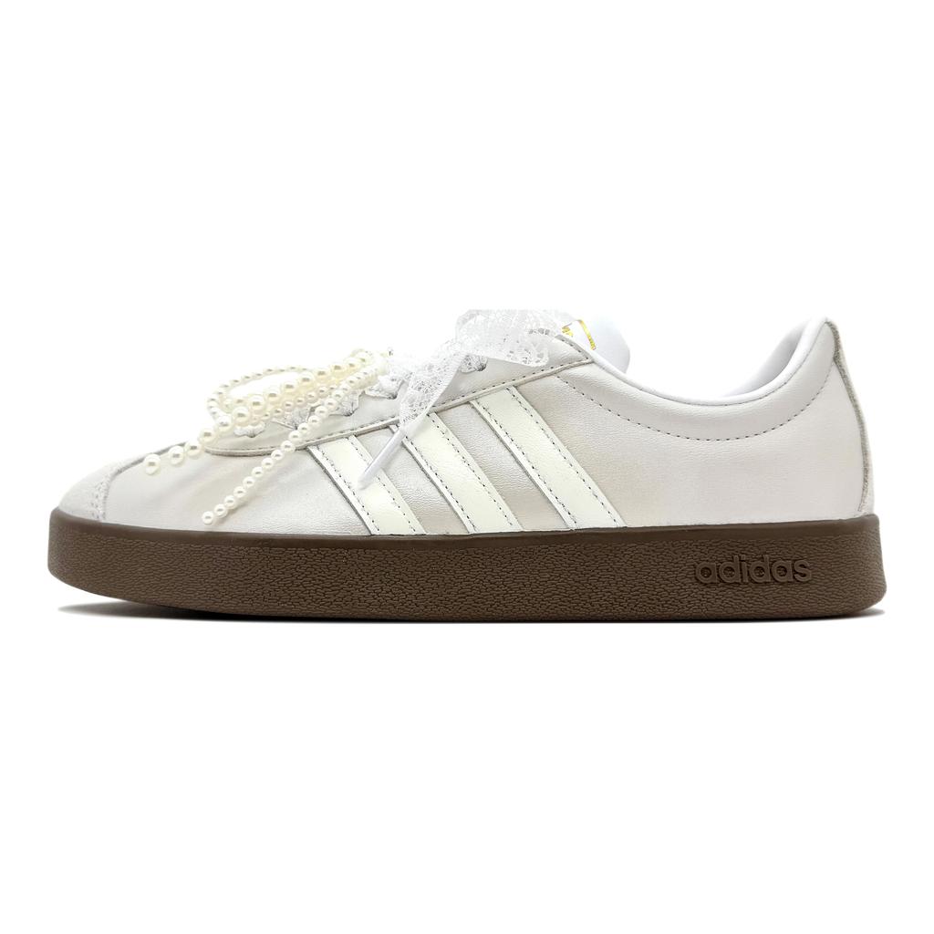 Adidas VL COURT 2.0 Slip Resistant Low top Skateboard Shoes Unisex Silver JQ2470(Team191-)