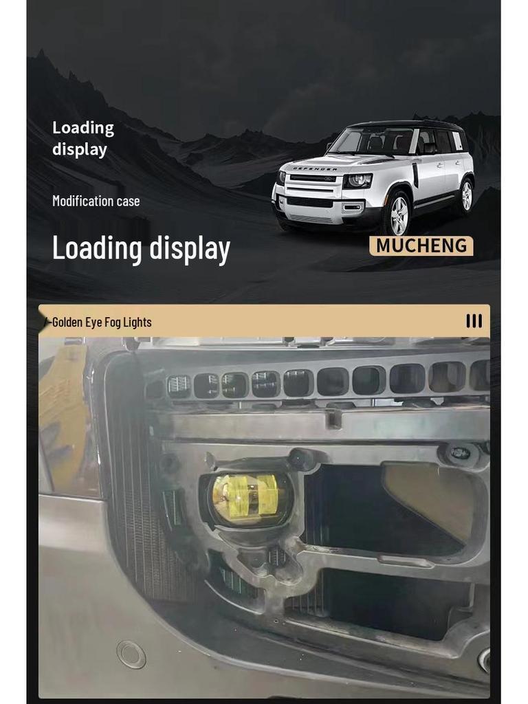 2020-2023 Land Rover Defender Golden Eye Front Bumper Grille LED Fog Light Assembly