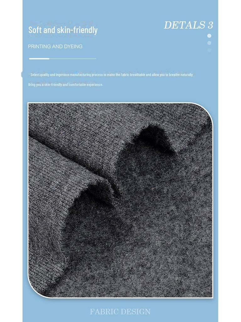 32S Thickened Pure Cotton Ribbed Fleece Fabric for Bottoming Shirts