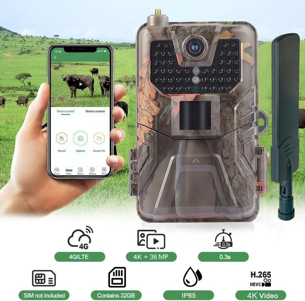 HC-900Pro 36MP 4K Уличная инфракрасная камера для охоты с 4G и видео в реальном времени