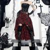 GlowGirl Готический Темный 90-е Гранж Шик Регулируемая Многоразовая Юбка Кибер Y2K Сетчатая Металлическая Пряжка Свободная Юбка Женская Торговый Центр Готика Уличная Одежда