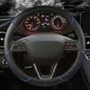 Чехол на руль автомобиля из микрофибры 38 см, нескользящий, для Seat Tarraco Arona Ateca Ibiza Toledo Mii Leon Arosa Exeo ST FR