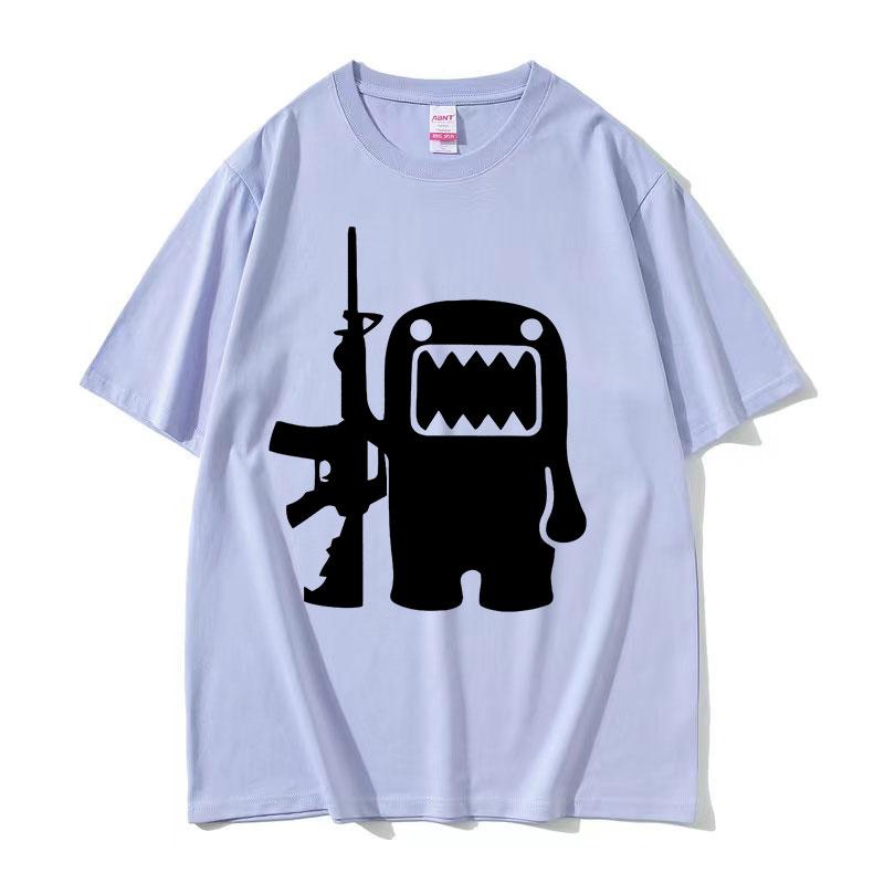 Смешная футболка с графическим принтом Domo Kun AK47 в ретро-стиле для мужчин, с круглым вырезом, высококачественная модная футболка, мужская, 100% хлопок, оверсайз футболки, стритвир