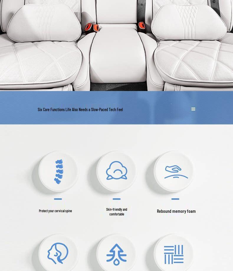 Совместимая поддержка шеи и поясницы для 26 моделей Nio (ES8/ES6/ET5) - Подушка для подголовника и аксессуары для спинки сиденья автомобиля.
