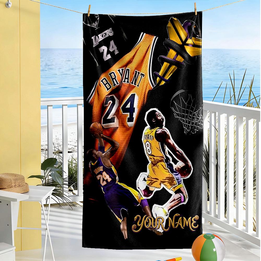 Kobe Customizable Name Beach Towel Soft Durable Quickdry For Beach Bathroom Outdoor Swimming Pool Camping Picnic Yoga Diving Vacation Accessories