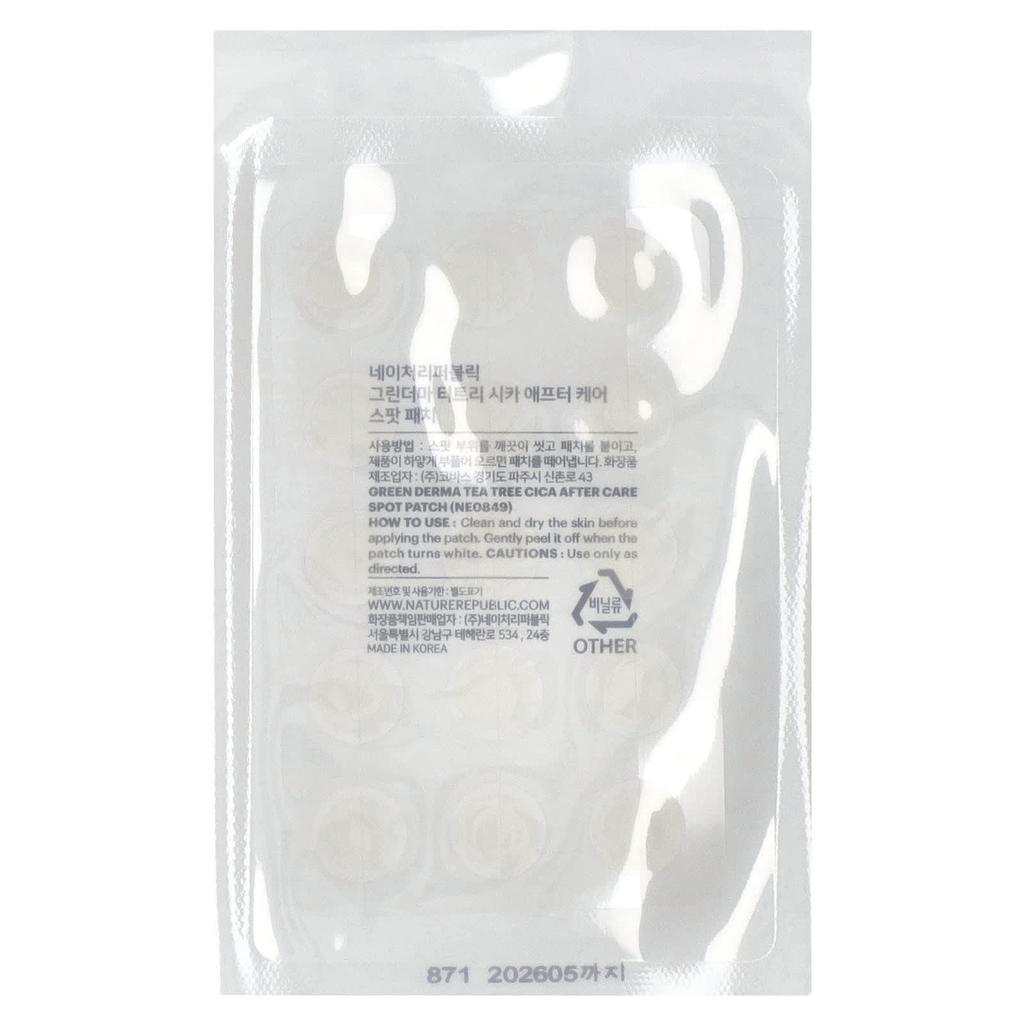 Nature Republic Green Derma Tea Tree Cica, точечный пластырь для постакне, 60 упаковок