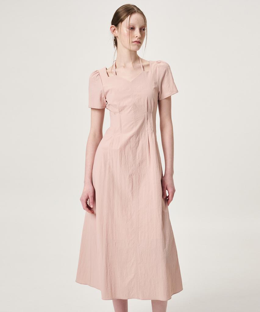 Etmont Heart Neck Strap Dress, Pink