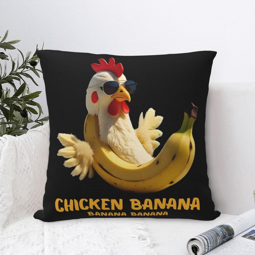 Funny Chicken Banana Italian Brainrot Pillowcase Doublesided Cushion Cover Decoration Pillow Case Cover Home Square cm
