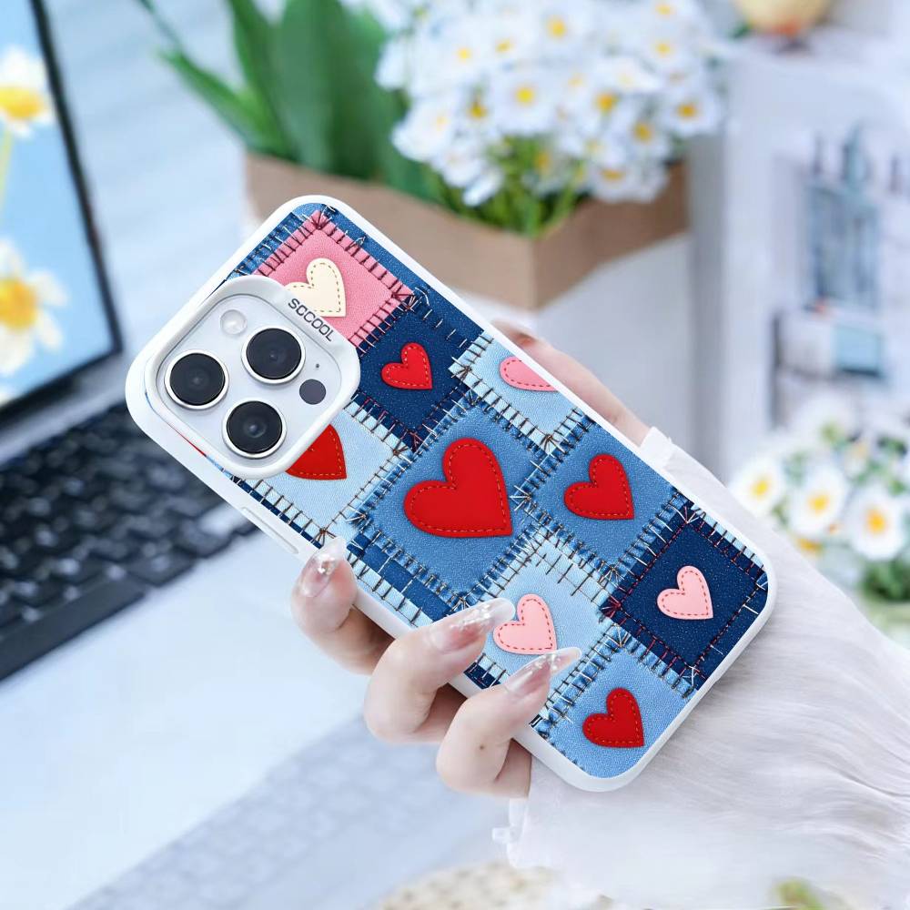 Чехол для телефона Y2K POP-Сердце для iPhone 17,16,15,14,13,12,Pro MAX Черный Матовый Ударопрочный Чехол