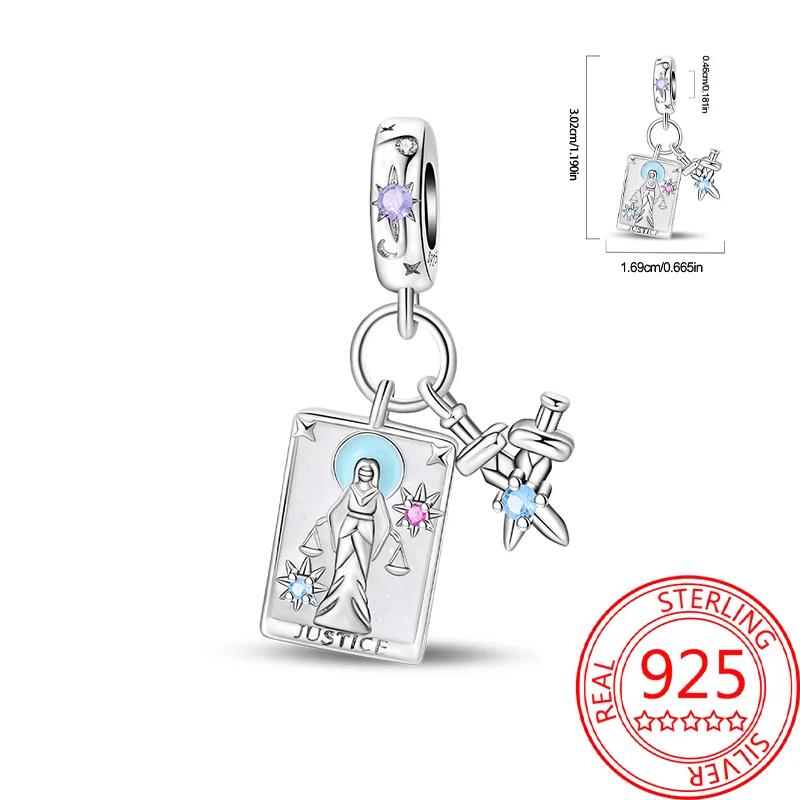 Медные Шармы Серии Таро Изысканные Звезда Луна Солнце Любовь Весы Бусины Подходят для Оригинального Браслета для Женщин DIY Изысканные Подарки