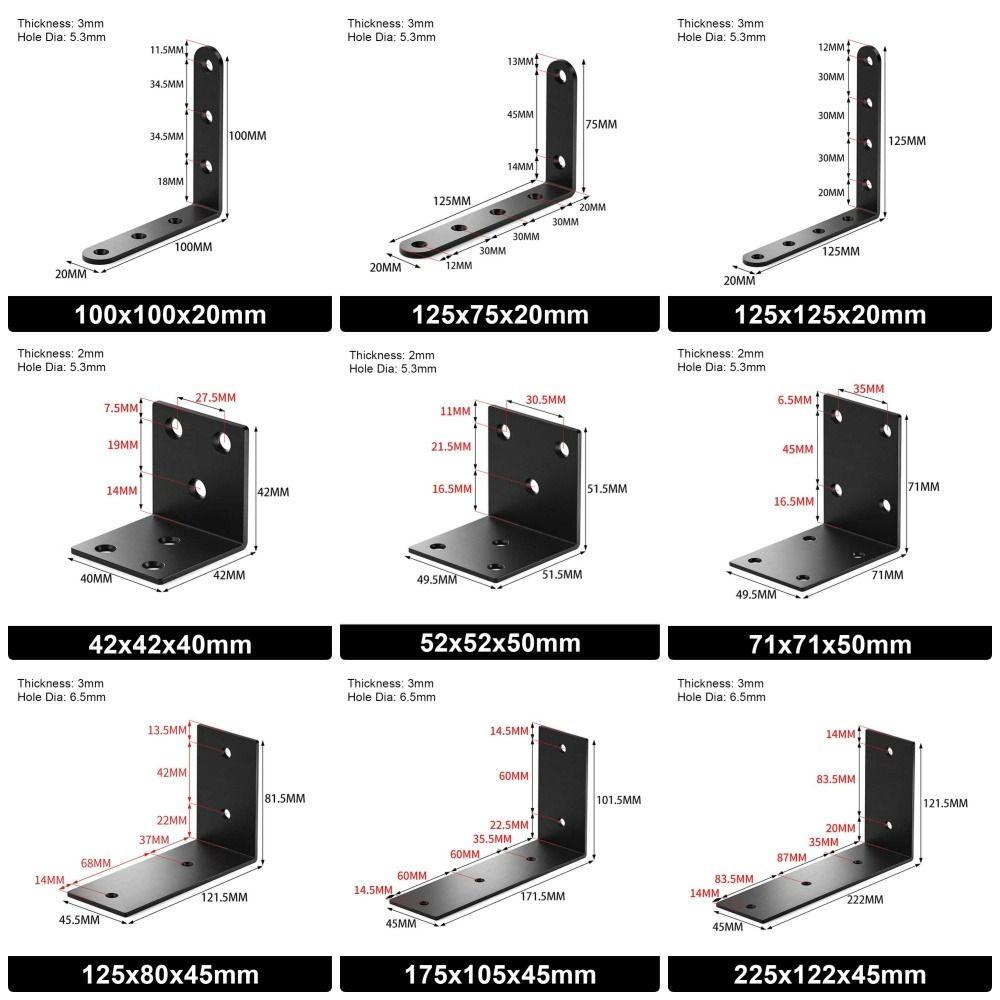 1Pcs Stainless Steel Angle Bracket 90 Degree Mending Plate Durable Corner Stand  Furniture Hardware