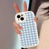 Простой стильный чехол для телефона с решетчатым узором для IPhone 11 12 13 14 15 16 Pro Max Mini Plus Мягкий кожаный чехол