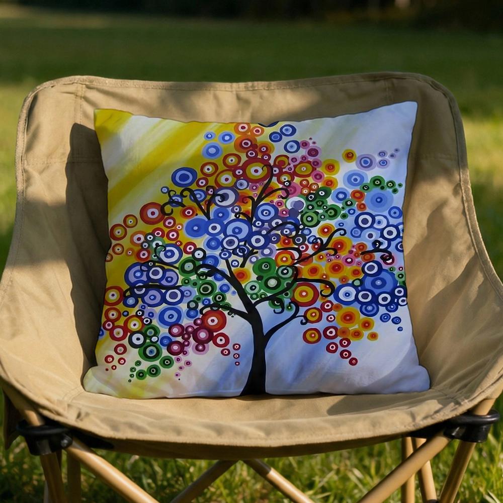 Colored Tree Cushion Cover Soft Reversible Durable Pillow Cover MultiScene Use for Home Car Daily Comfort