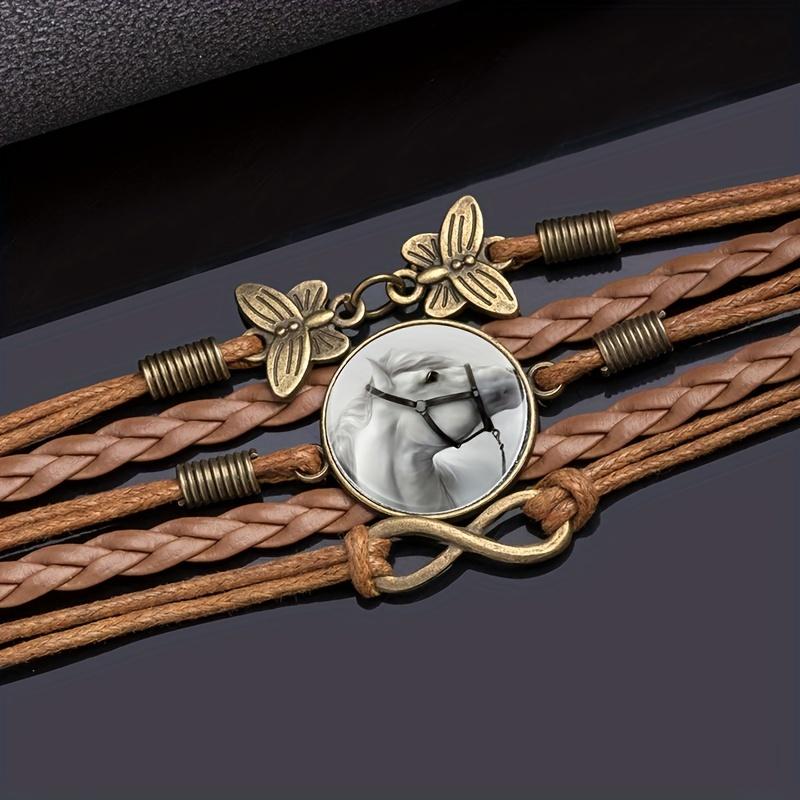 Творческий плетеный браслет из искусственной кожи в винтажном стиле для женщин