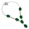 Emerald Natural Gemstone Handmade 925 Sterling Silver Necklace 18" b0A42